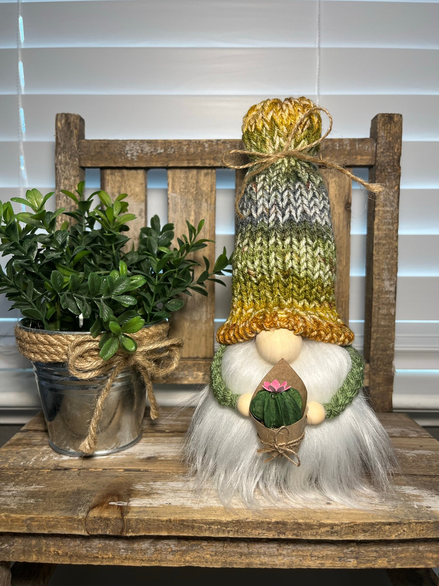 Cactus Gnome / Succulent Home Decor / Tiered Tray Display Accessories