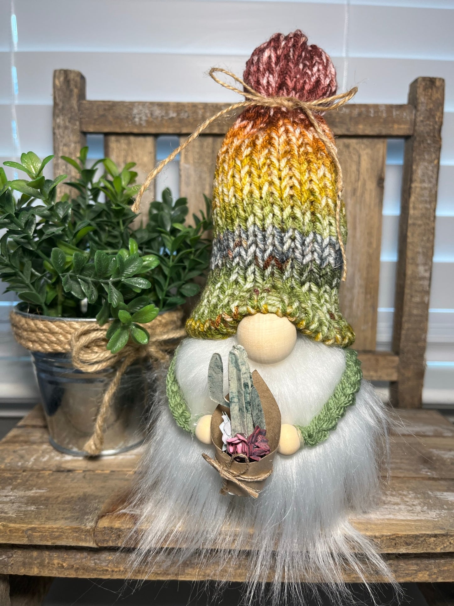 Cactus Gnome / Succulent Home Decor / Tiered Tray Display Accessories