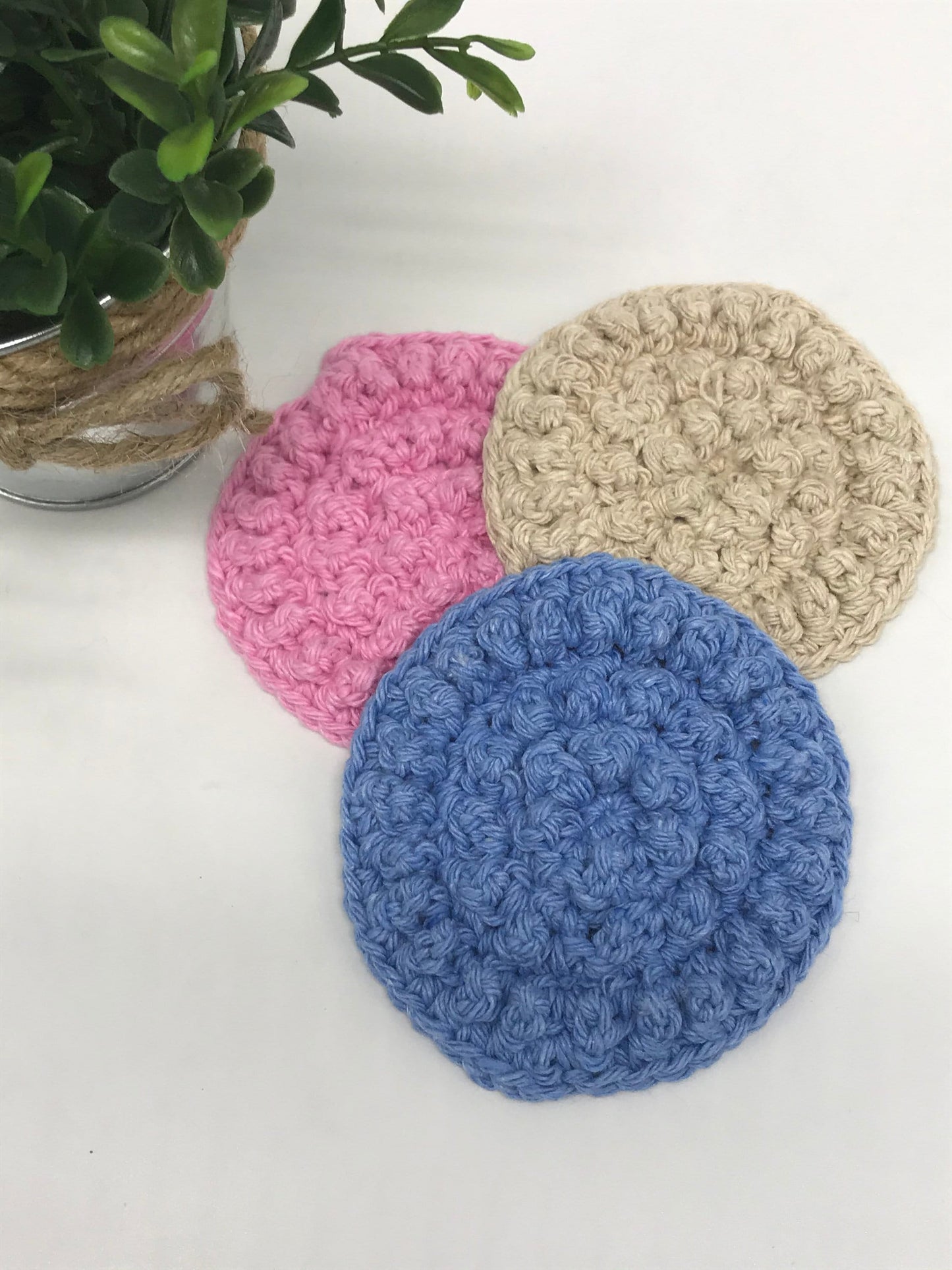 3 Exfoliating Pads for Face or Feet / Eco Friendly Facial Wash Cloth