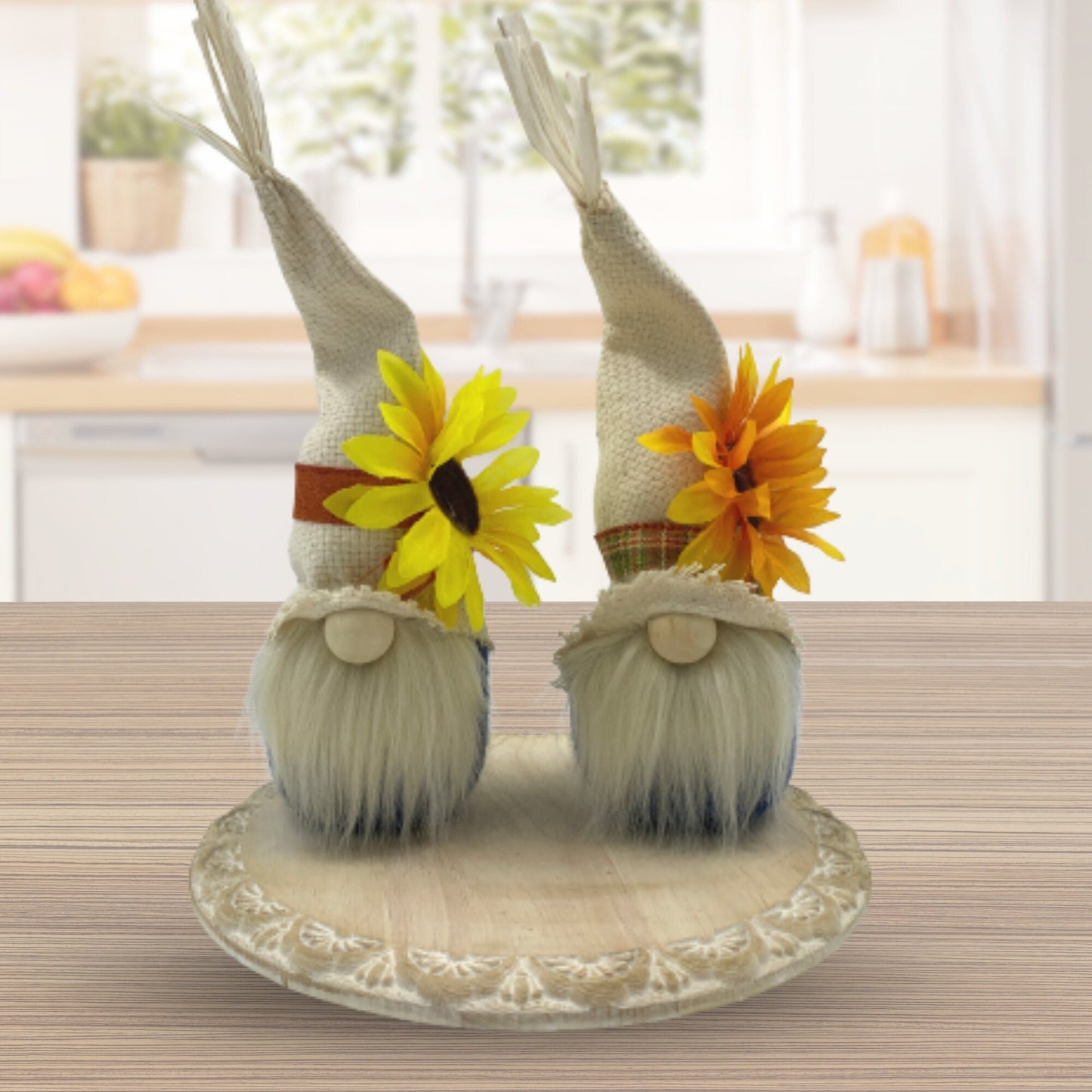 Fall Sunflower Gnome / Autumn Tiered Tray Decor / Fall Table Decorations