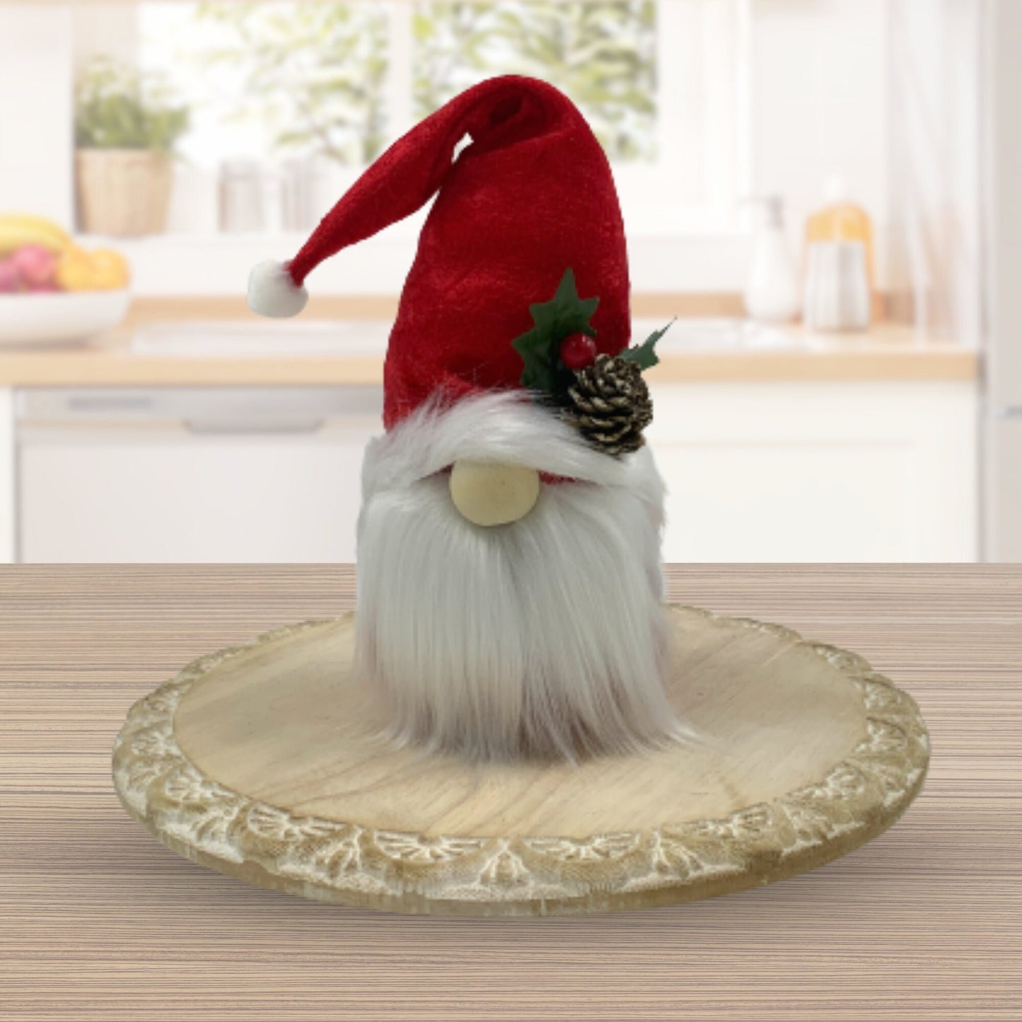 Santa Claus Gnome / Christmas Tiered Tray Decor / Winter Gnome Decorations