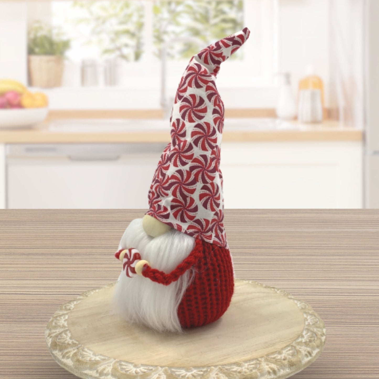 Peppermint Gnome / Holiday Tiered Tray Decor / Christmas Gnome Decorations