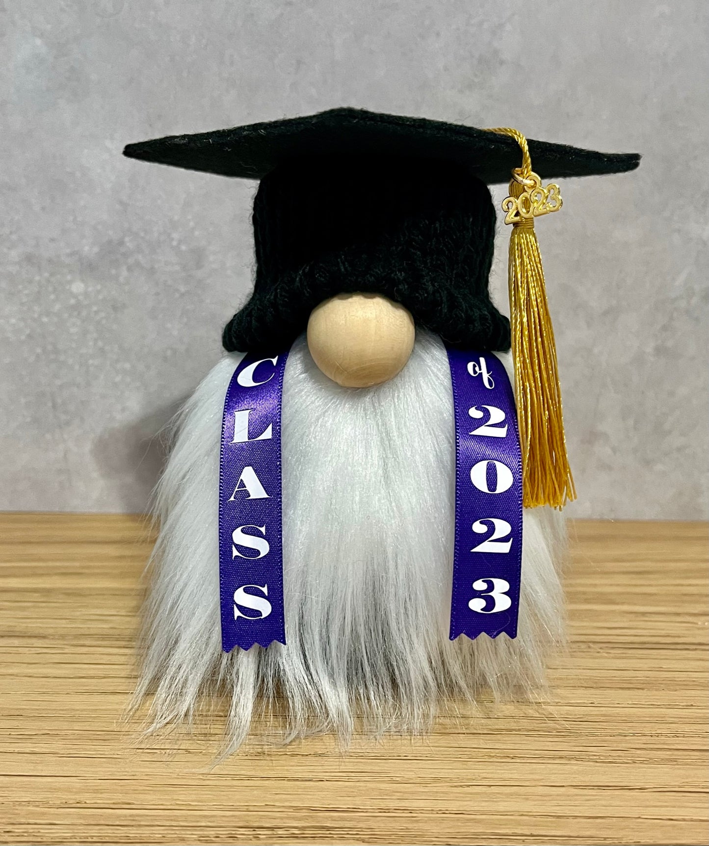 Graduation Gnome with Purple Class of 2023 Sash