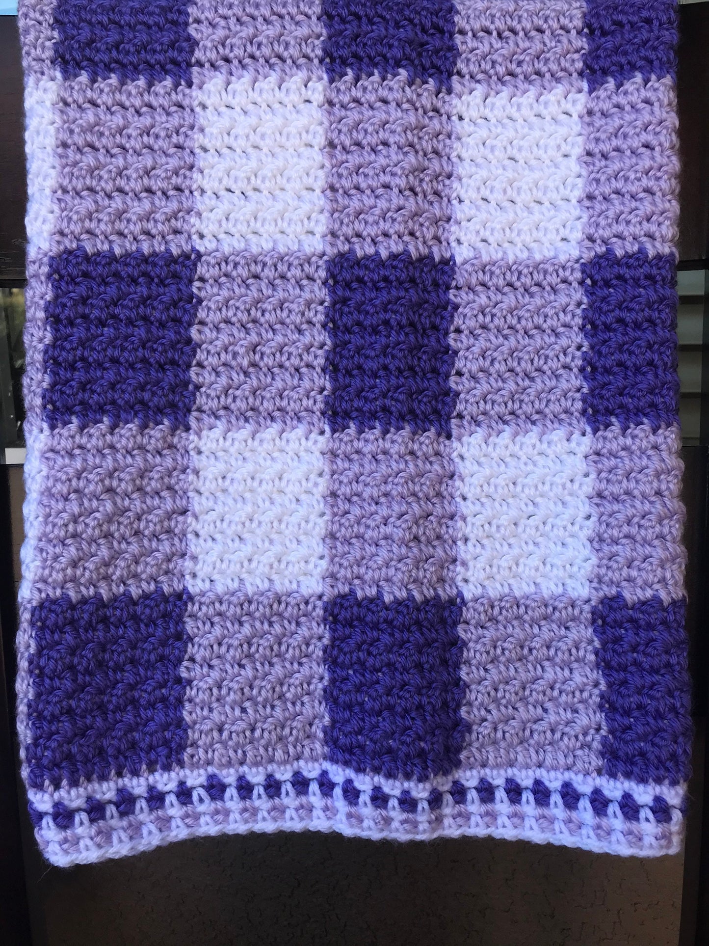 Plaid Baby blanket / Gingham Crochet Throw / Baby Shower Gift