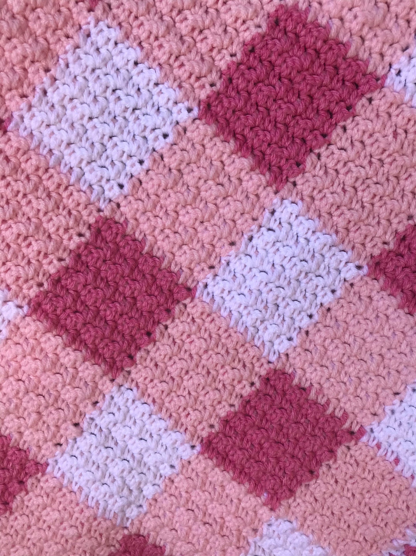 Plaid Baby blanket / Gingham Crochet Throw / Baby Shower Gift