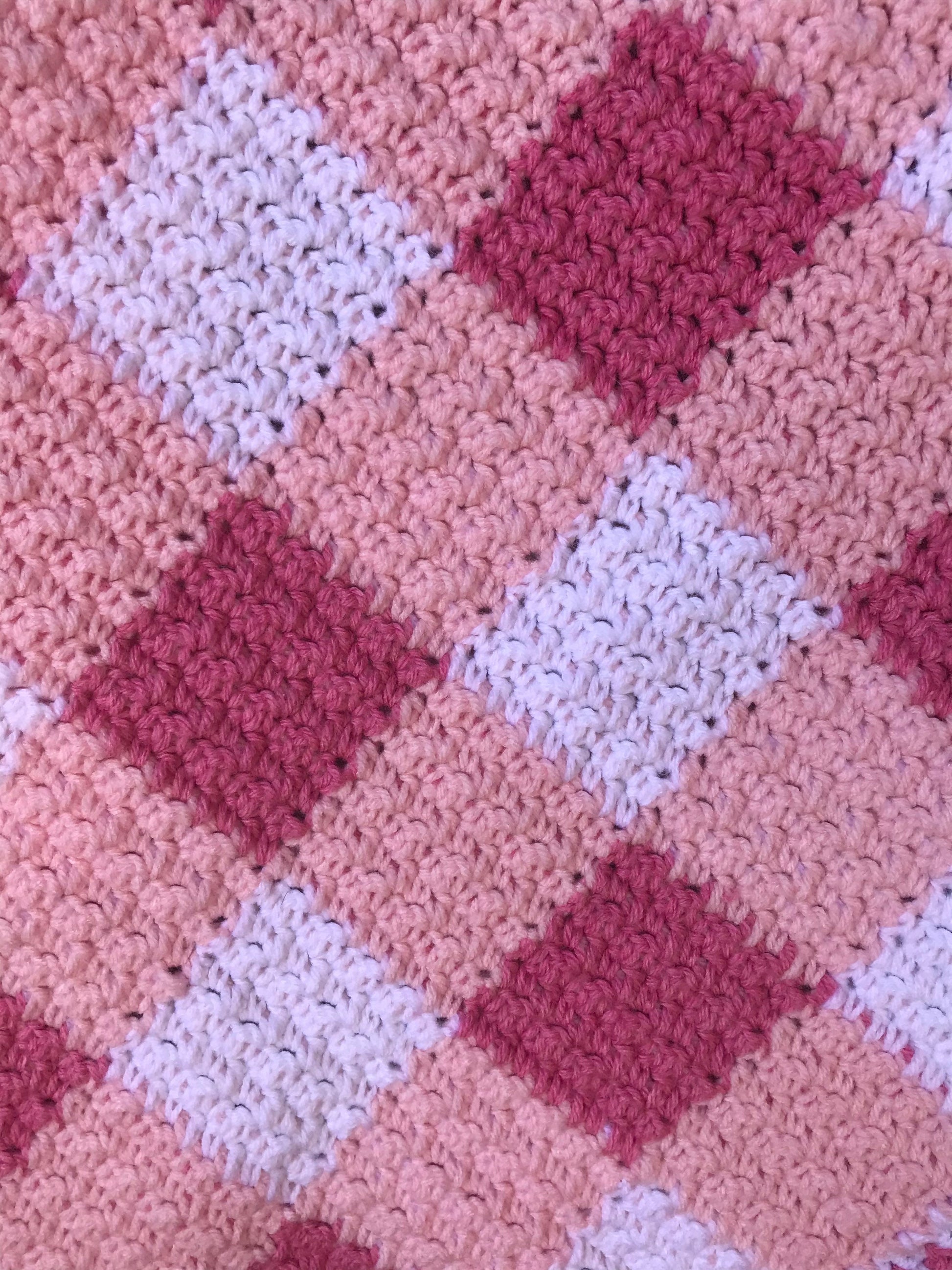 Plaid Baby blanket / Gingham Crochet Throw / Baby Shower Gift