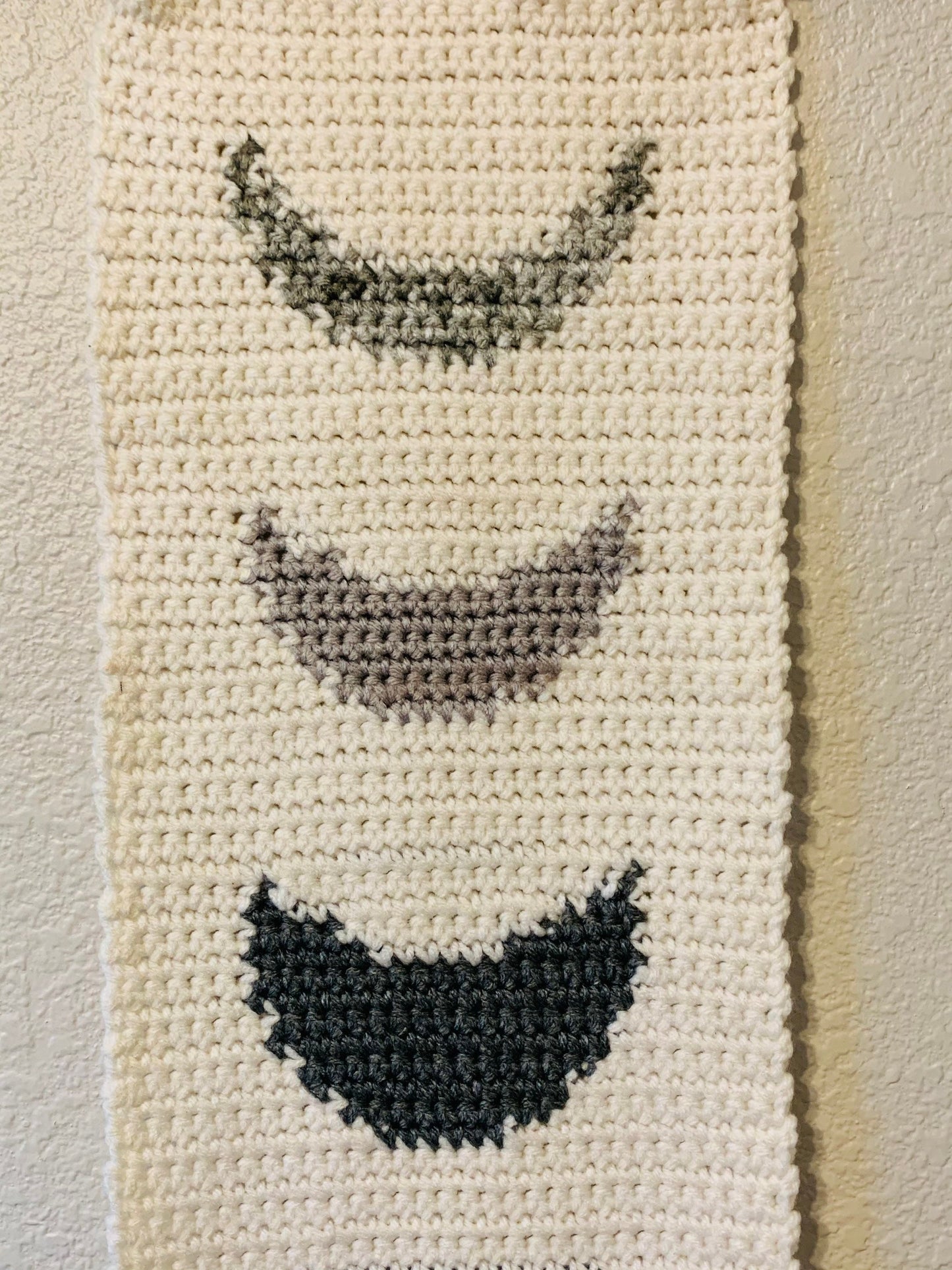 Moon Phases Wall Hanging / Farmhouse decor / Boho Retro Style Fiber Wall Art