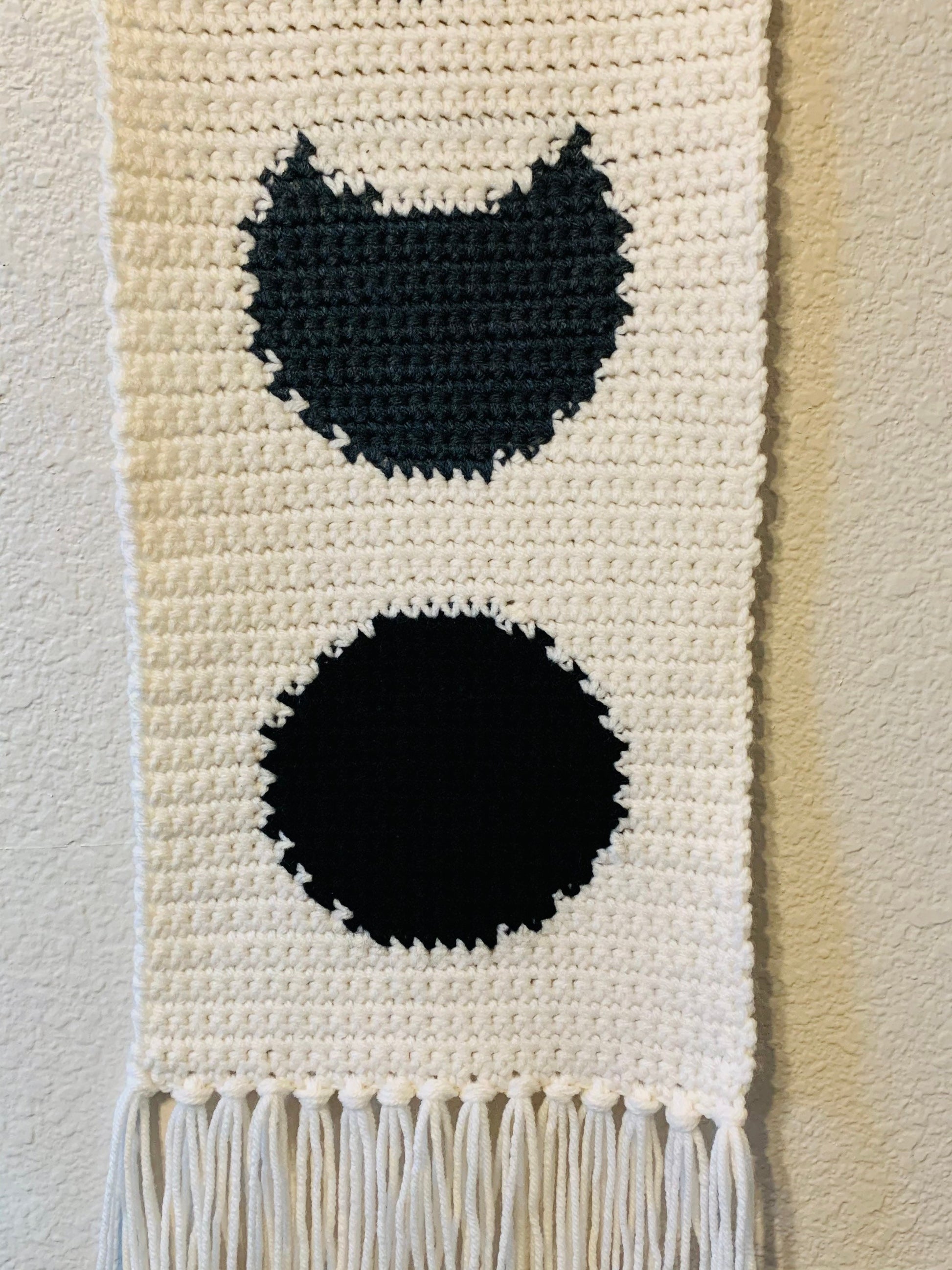 Moon Phases Wall Hanging / Farmhouse decor / Boho Retro Style Fiber Wall Art