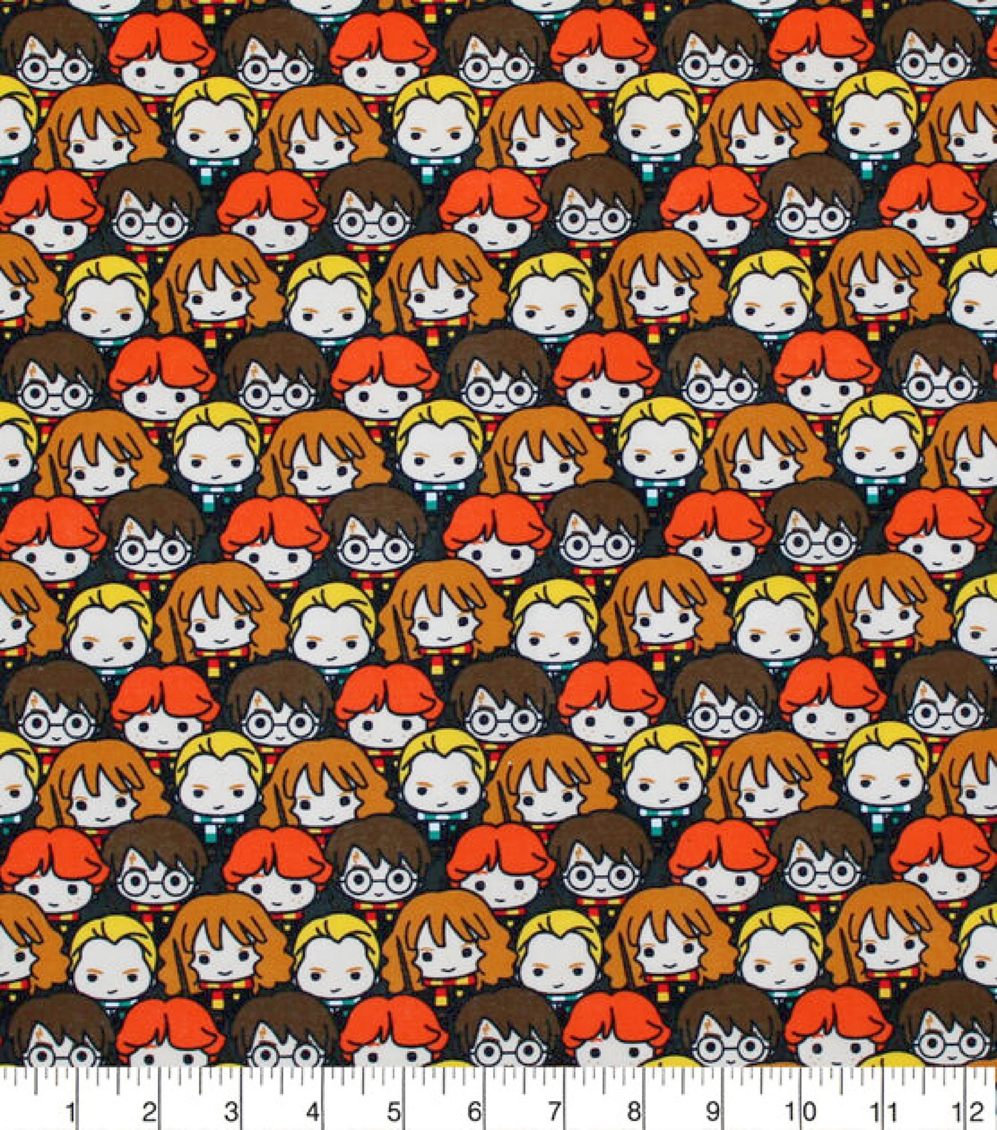Harry Potter Cotton Fabric Kawaii Characters / Quilt Cotton / 100% Cotton Fabric / 44" wide bolt
