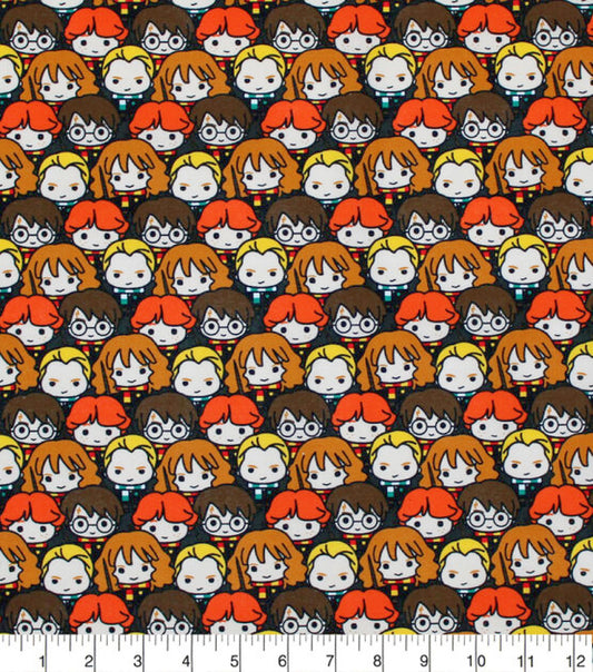 Harry Potter Cotton Fabric Kawaii Characters / Quilt Cotton / 100% Cotton Fabric / 44" wide bolt