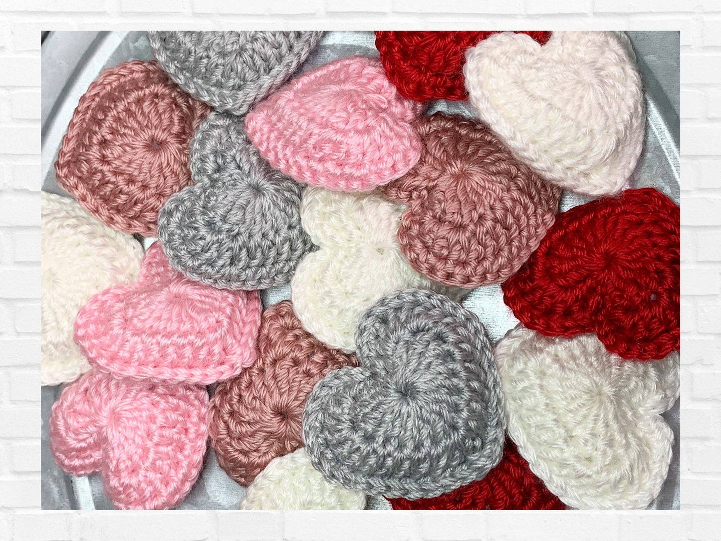 Puffy Heart Garland / Nursery Decor / Home & Office Holiday decoration / Crochet Heart / Baby and Bridal Shower Decorations