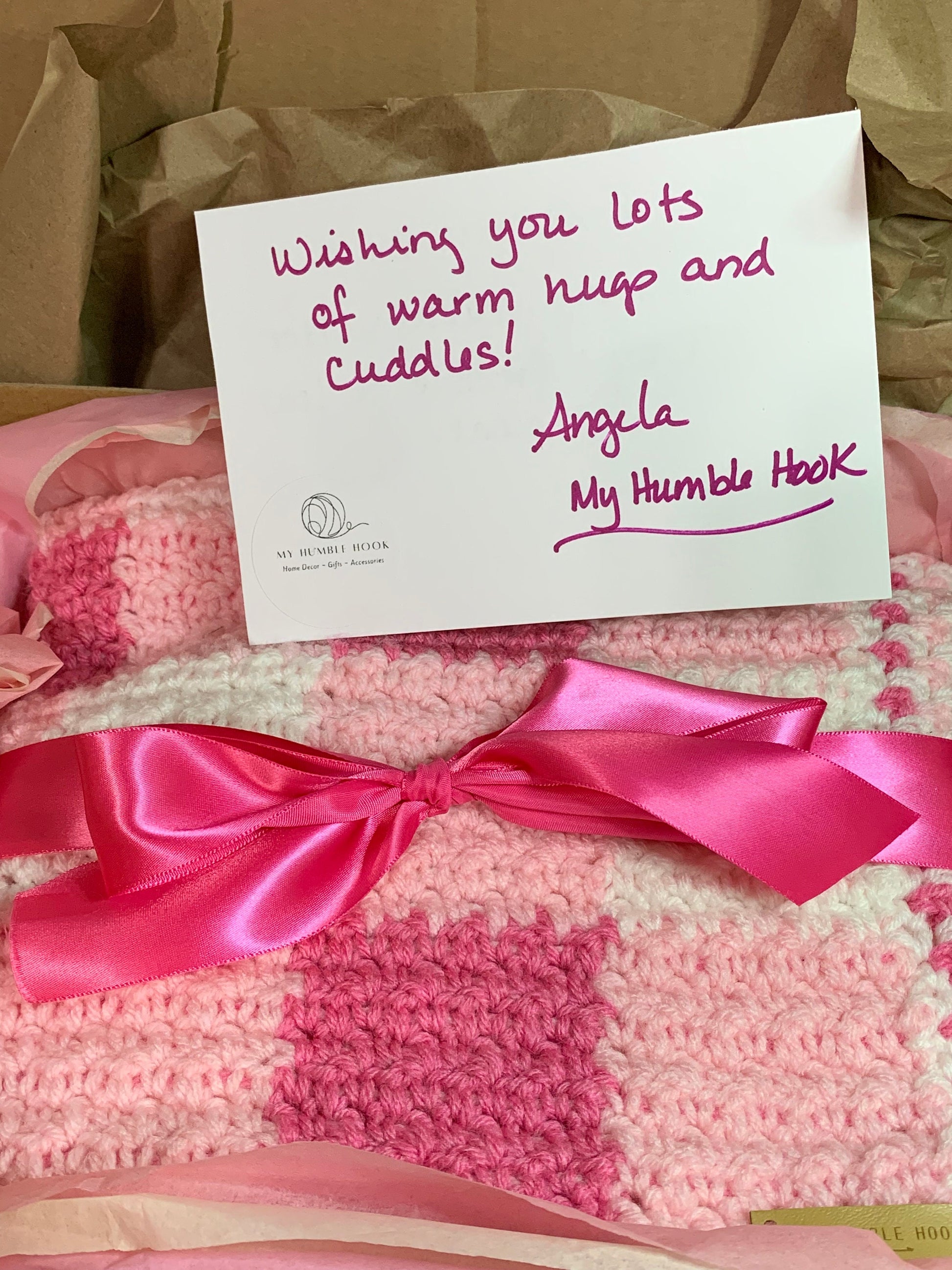 Plaid Baby blanket / Gingham Crochet Throw / Baby Shower Gift