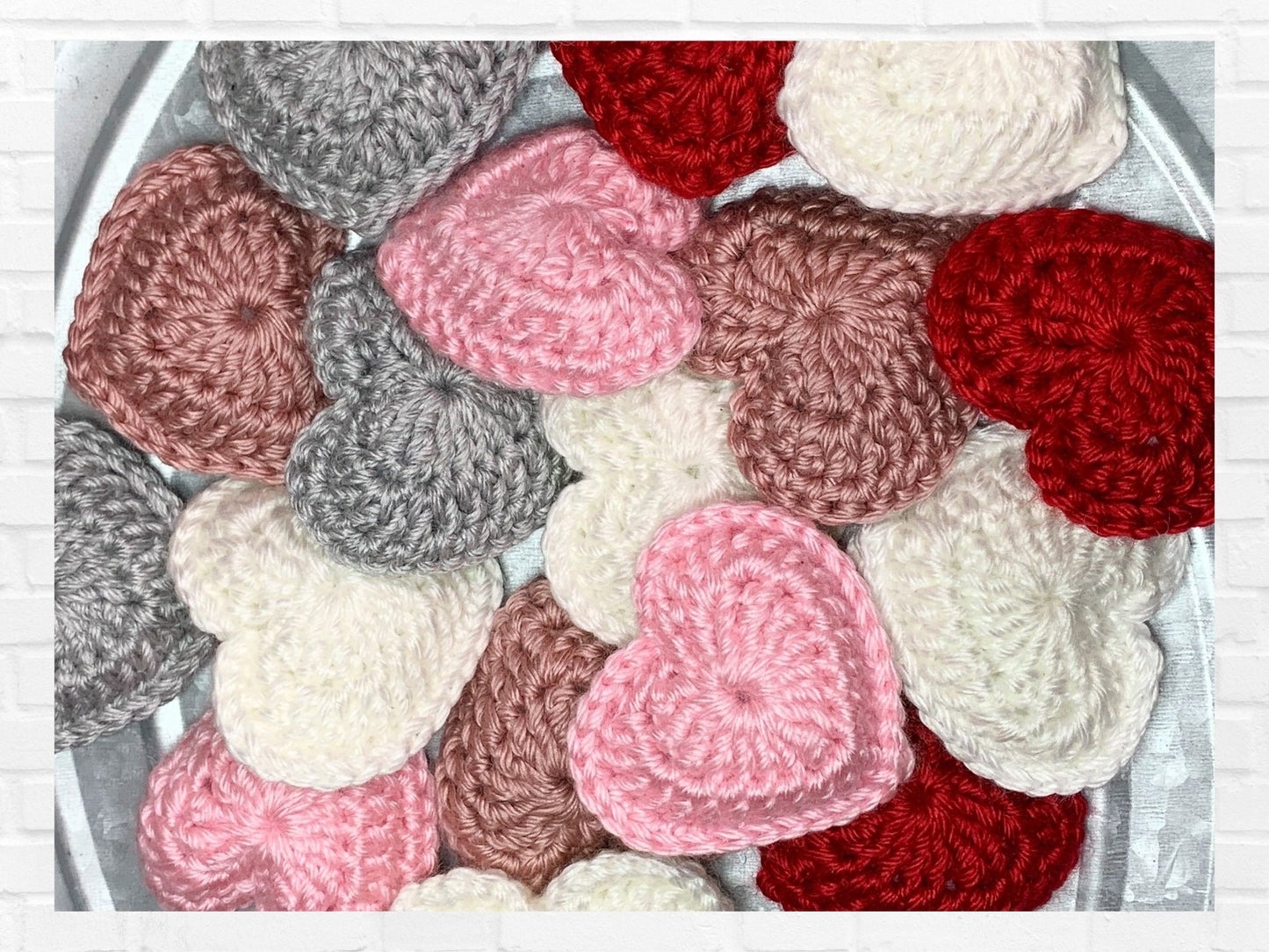 Puffy Heart Garland / Nursery Decor / Home & Office Holiday decoration / Crochet Heart / Baby and Bridal Shower Decorations