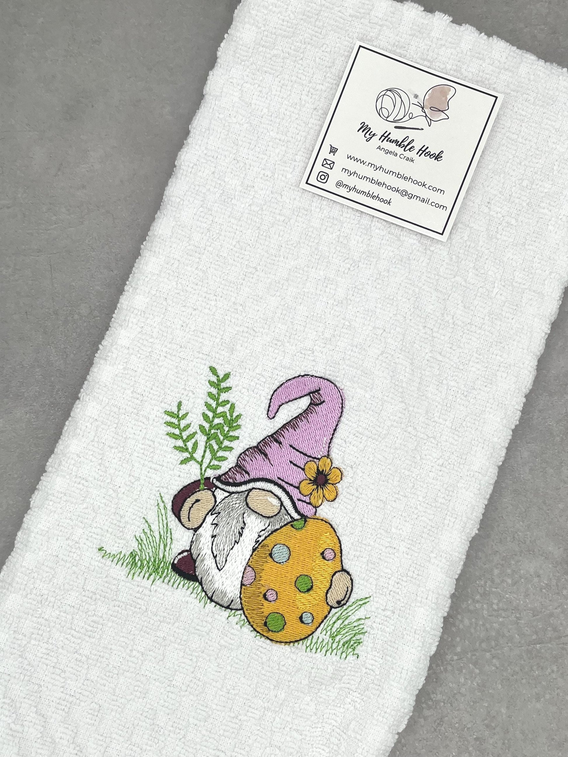 Easter Egg Gnome Kitchen Towel