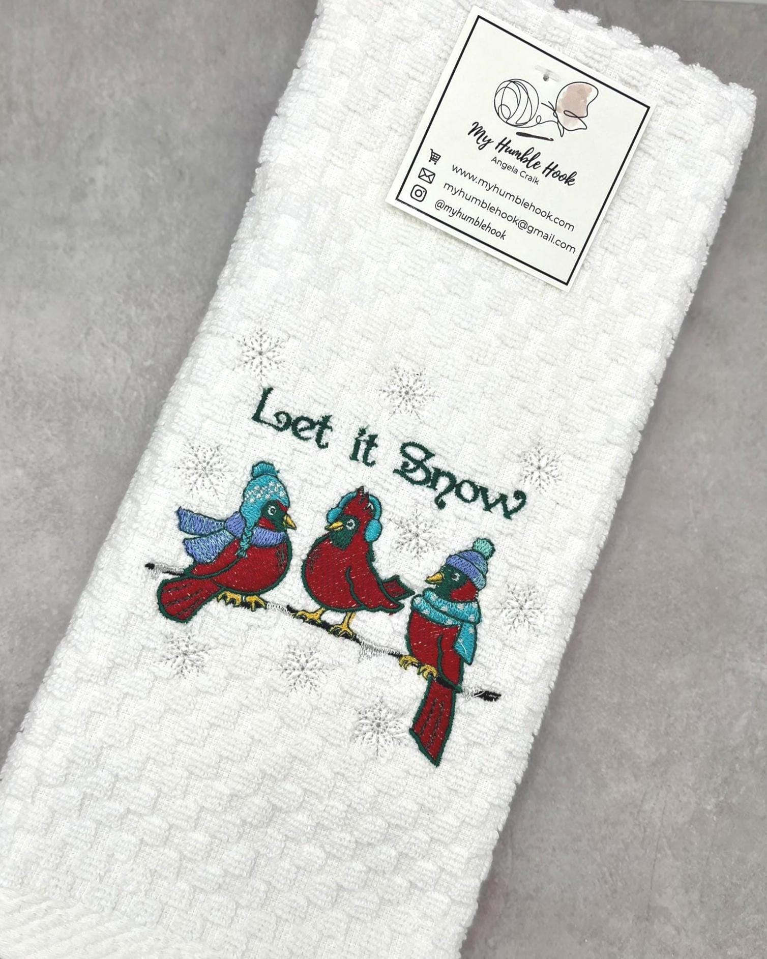 Christmas Cardinals "Let It Snow" Kitchen Towel