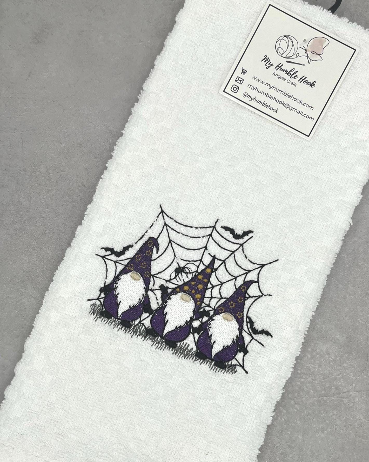 Halloween Witch Gnome Trio Kitchen Towel