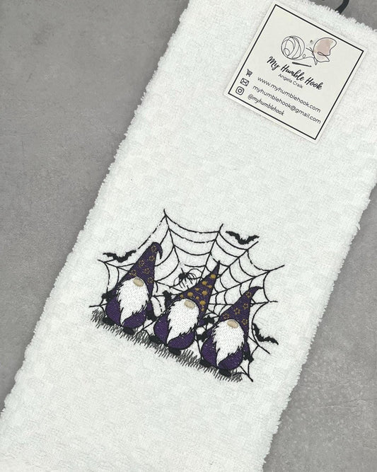 Halloween Witch Gnome Trio Kitchen Towel