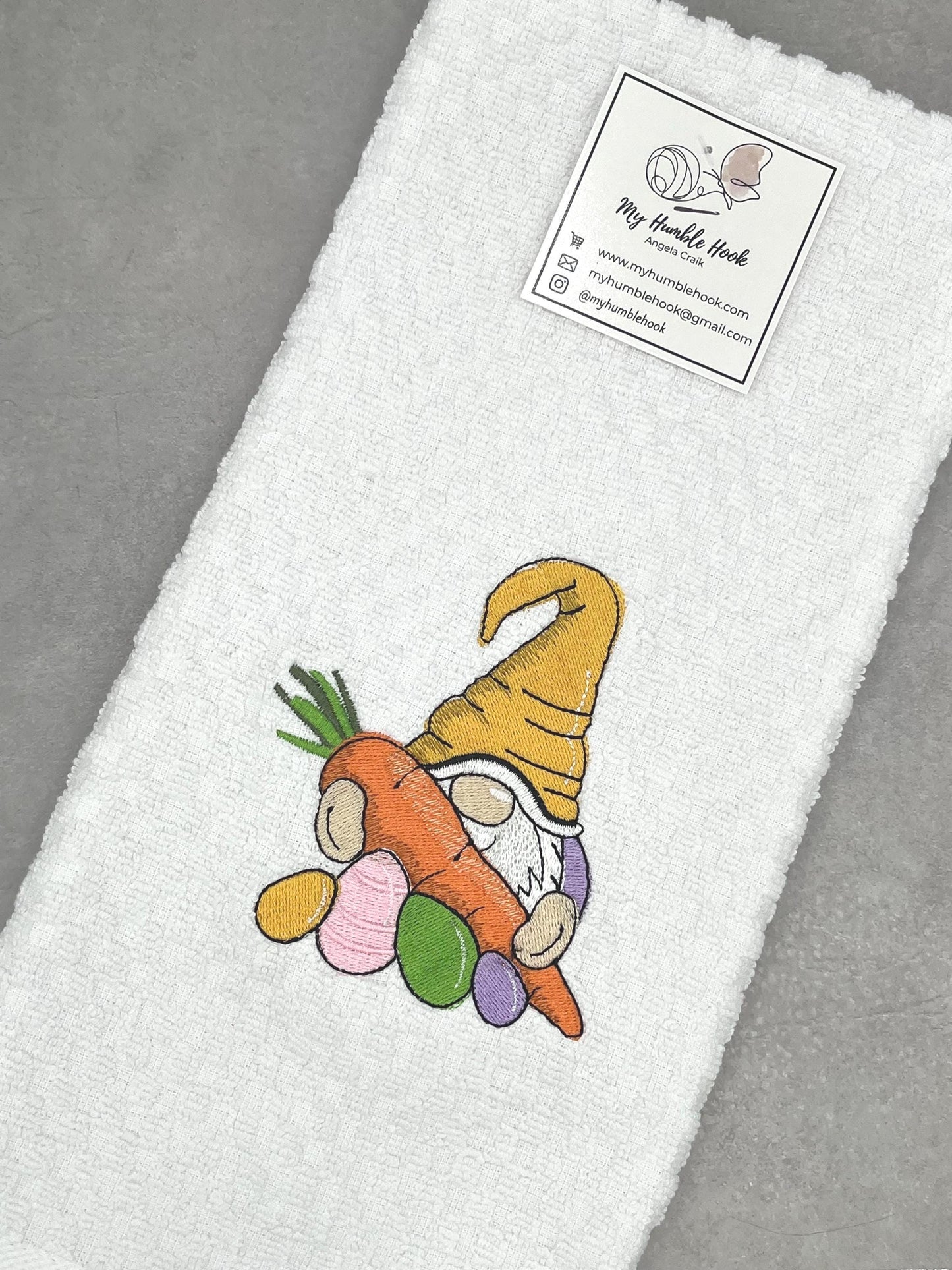 Easter Carrot Gnome Kitchen Towel