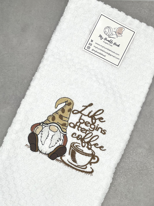 Coffee Gnome Trio Kitchen Towel / Summer Decorative Homeware
