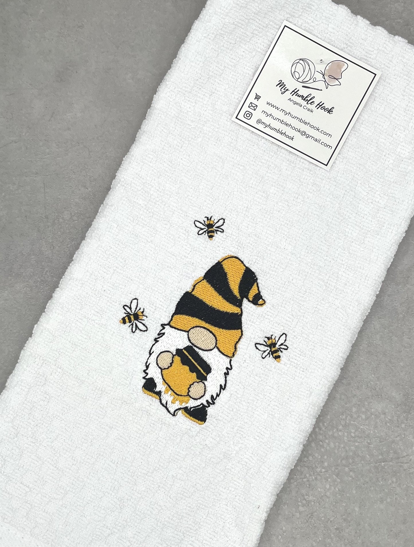 Bumblebee Gnome Kitchen Towel / Summer Decorative Homeware