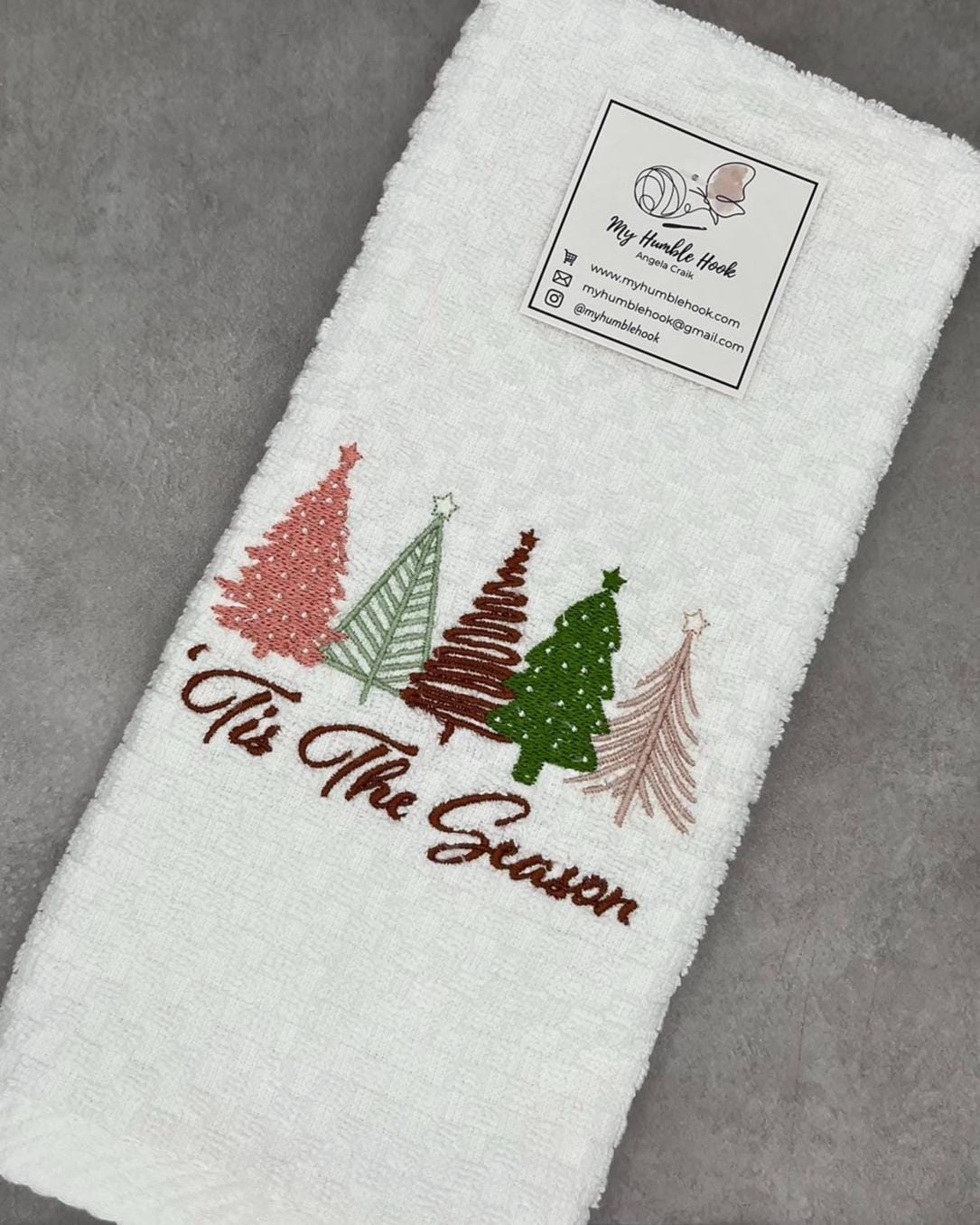 Christmas Trees "Tis the Season" Kitchen Towel
