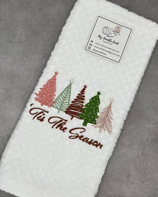 Christmas Trees "Tis the Season" Kitchen Towel