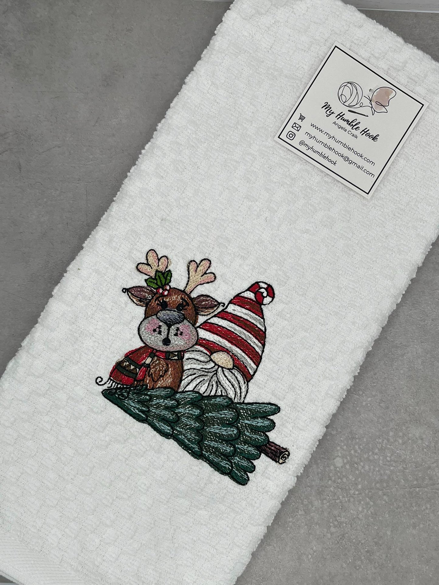 Deck the Halls Gnome's Helper Kitchen Towel