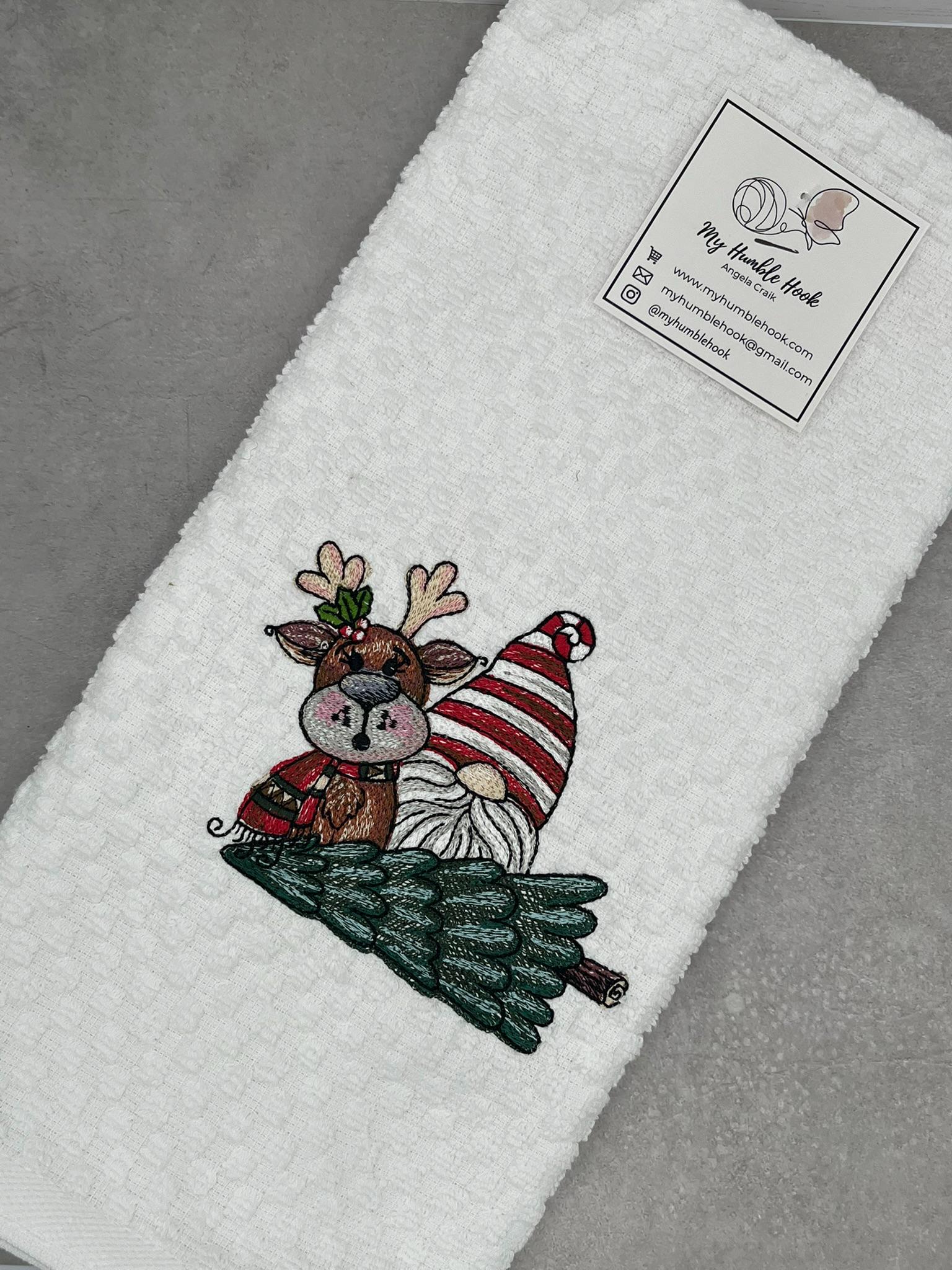 Deck the Halls Gnome's Helper Kitchen Towel