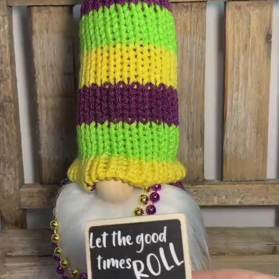 Mardi Gras Gnome / Fat Tuesday Decor / New Orleans Party Gnome