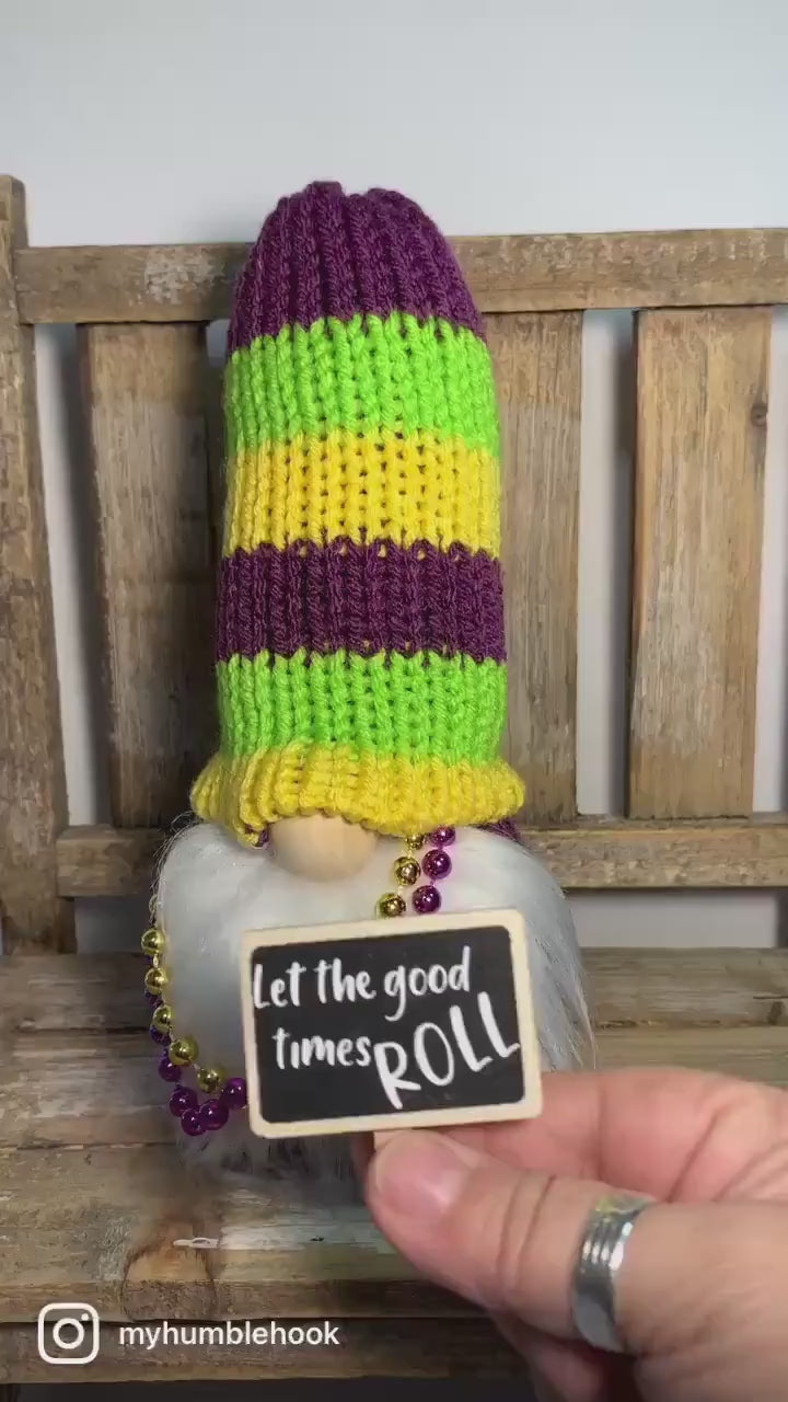 Mardi Gras Gnome / Fat Tuesday Decor / New Orleans Party Gnome