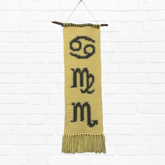 Sun Moon and Rising Astrology Wall Hanging / Zodiac Sign Wall Decor
