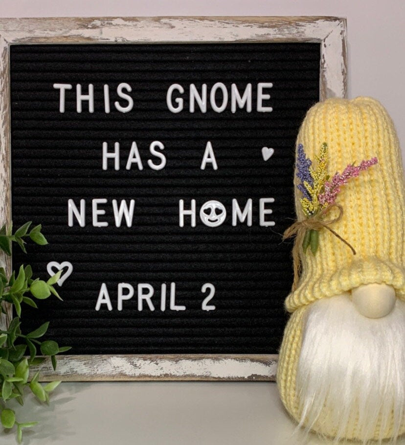Spring Lavender Gnome / Tiered Tray Decor / Flower Garden Gnome