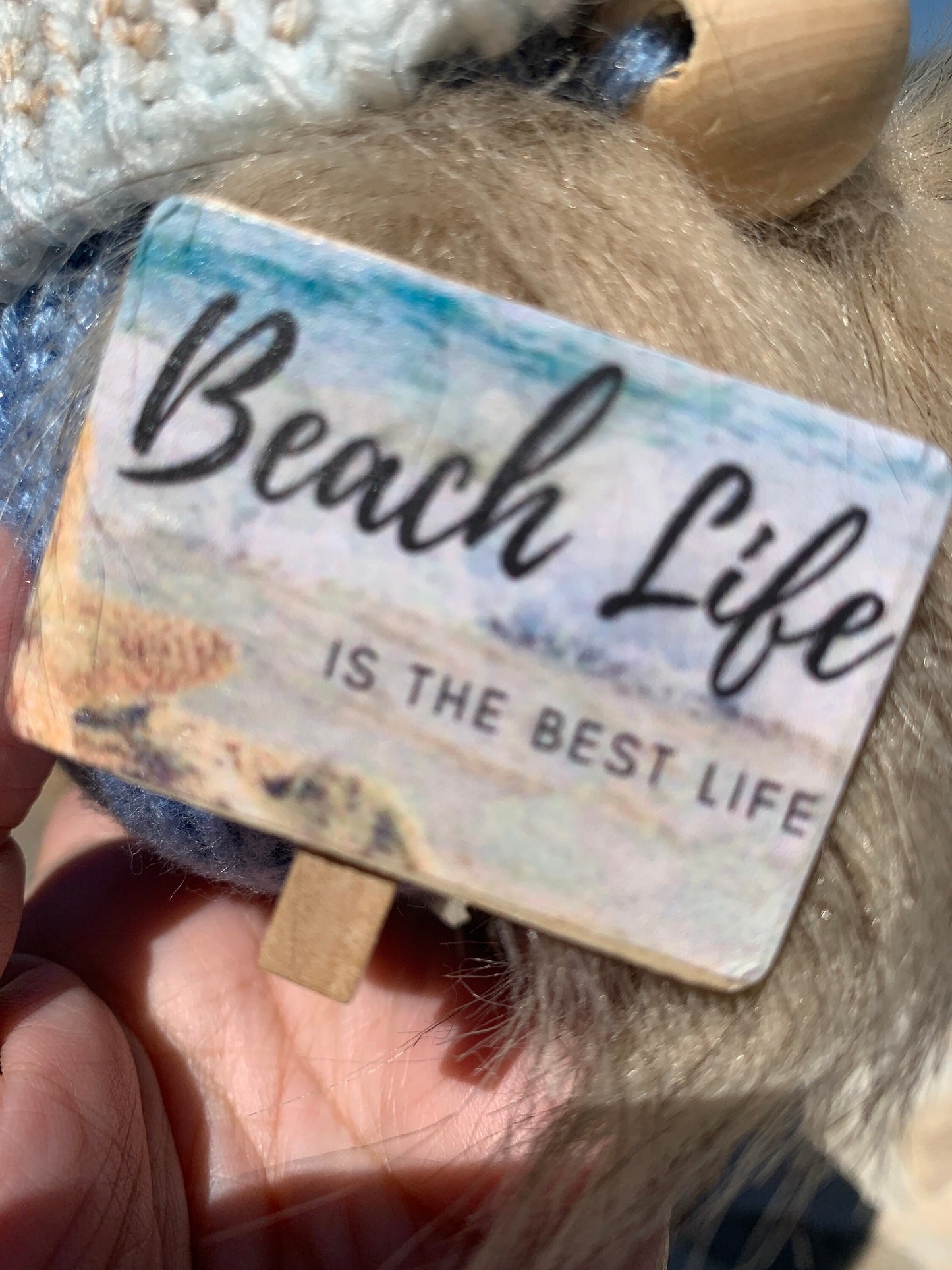 Beachy Farmhouse Gnome / Tiered Tray Decor / Rustic Gnome / Sandy beach Gnome
