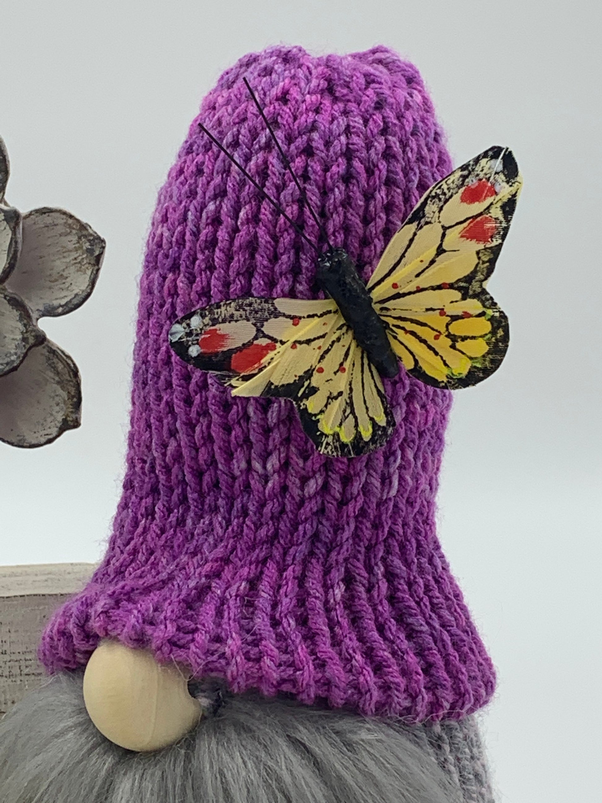 Butterfly Gnome / Tiered Tray Decor / Flower Garden Gnome