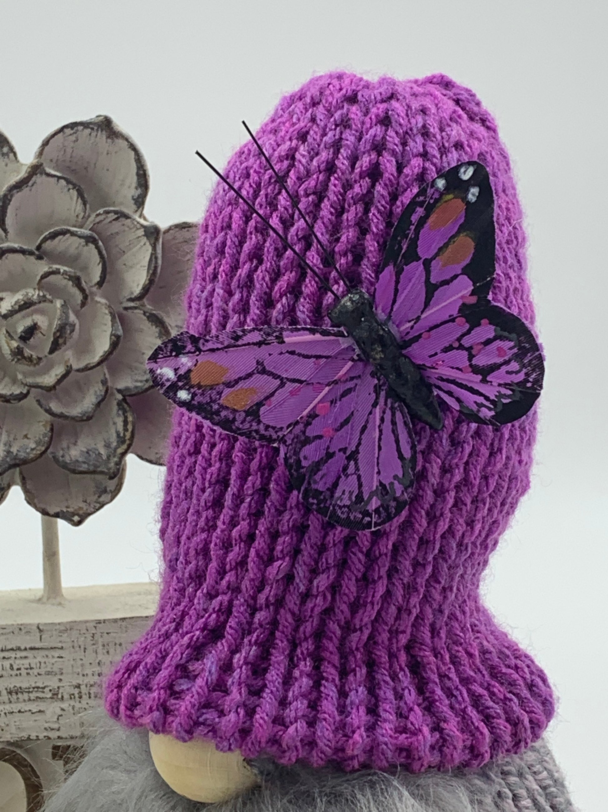 Butterfly Gnome / Tiered Tray Decor / Flower Garden Gnome