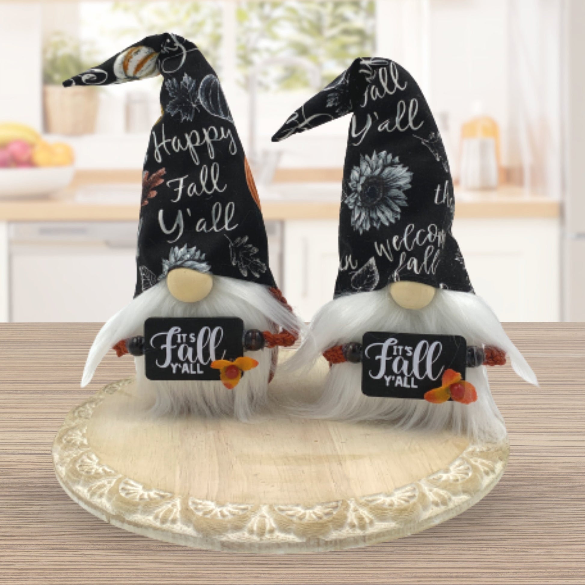 It's Fall Y'all Gnome / Autumn Sayings Tiered Tray Decor / Fall Gnome Decorations