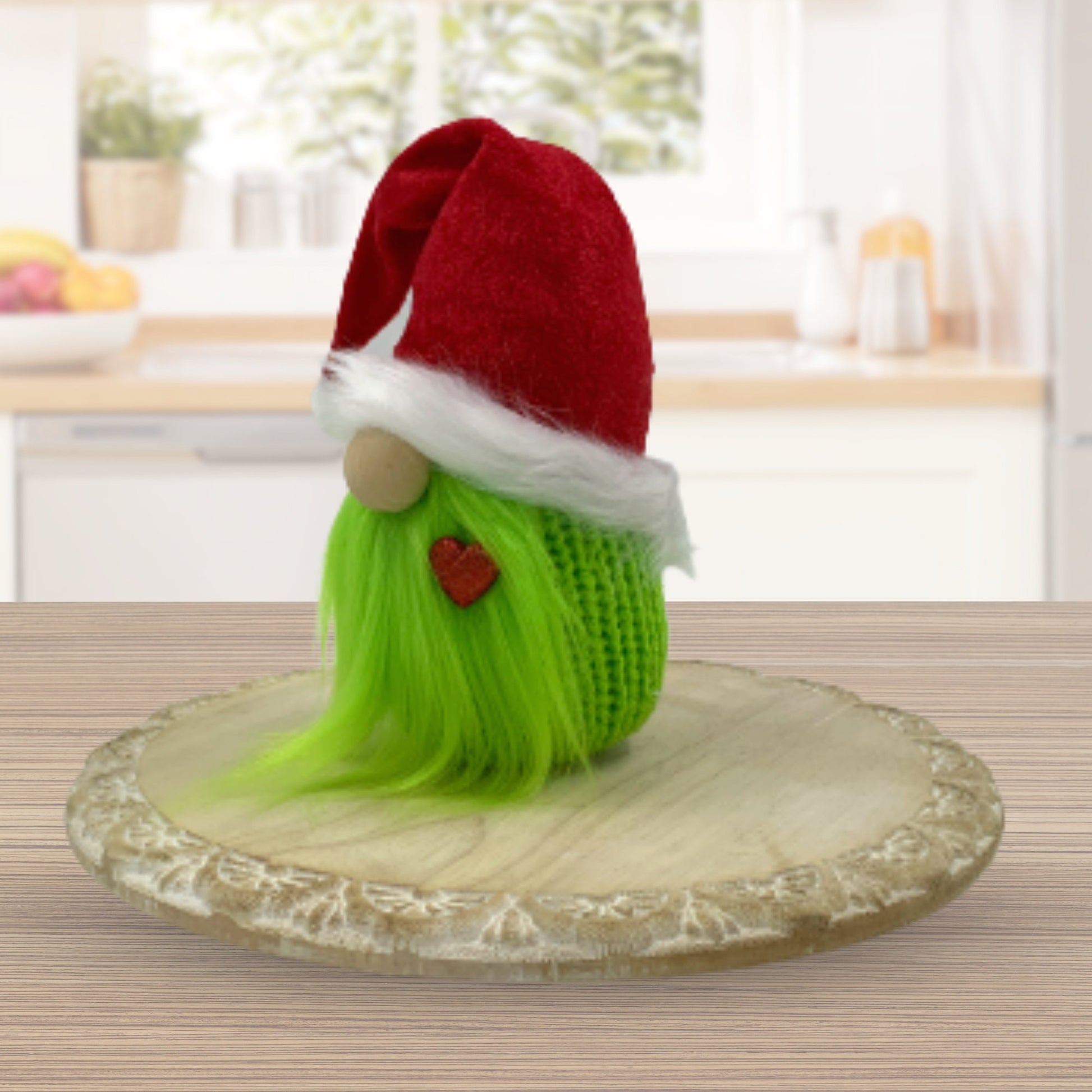 Grumpy Green Gnome / Christmas Tiered Tray Decor / Winter Gnome Decorations