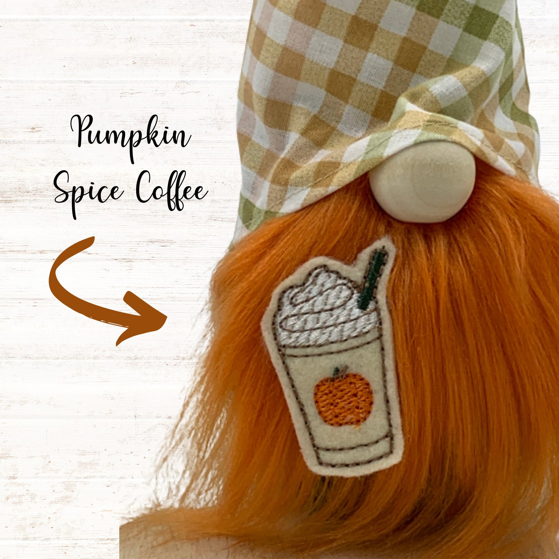 Pumpkin Spice Coffee Gnome / Ginger Autumn Tiered Tray Decor / Fall Gnome Decorations