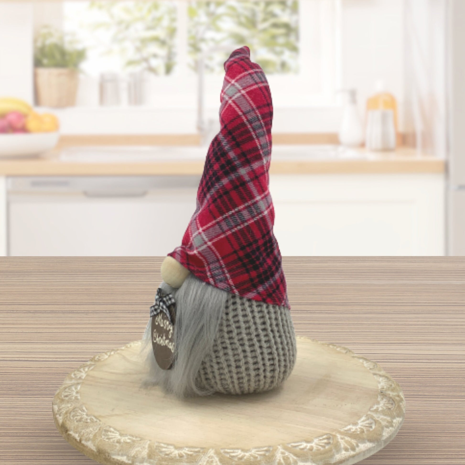 Plaid Merry Christmas Gnome / Holiday Tiered Tray Decor / Winter Gnome Decorations