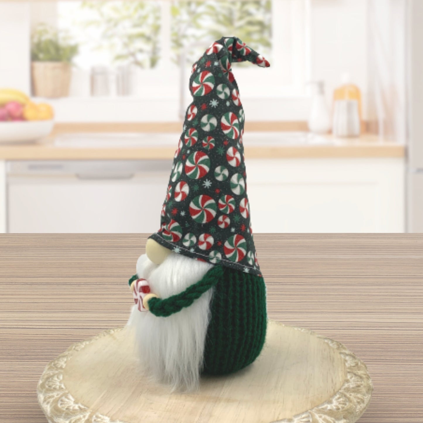 Peppermint Gnome / Holiday Tiered Tray Decor / Christmas Gnome Decorations