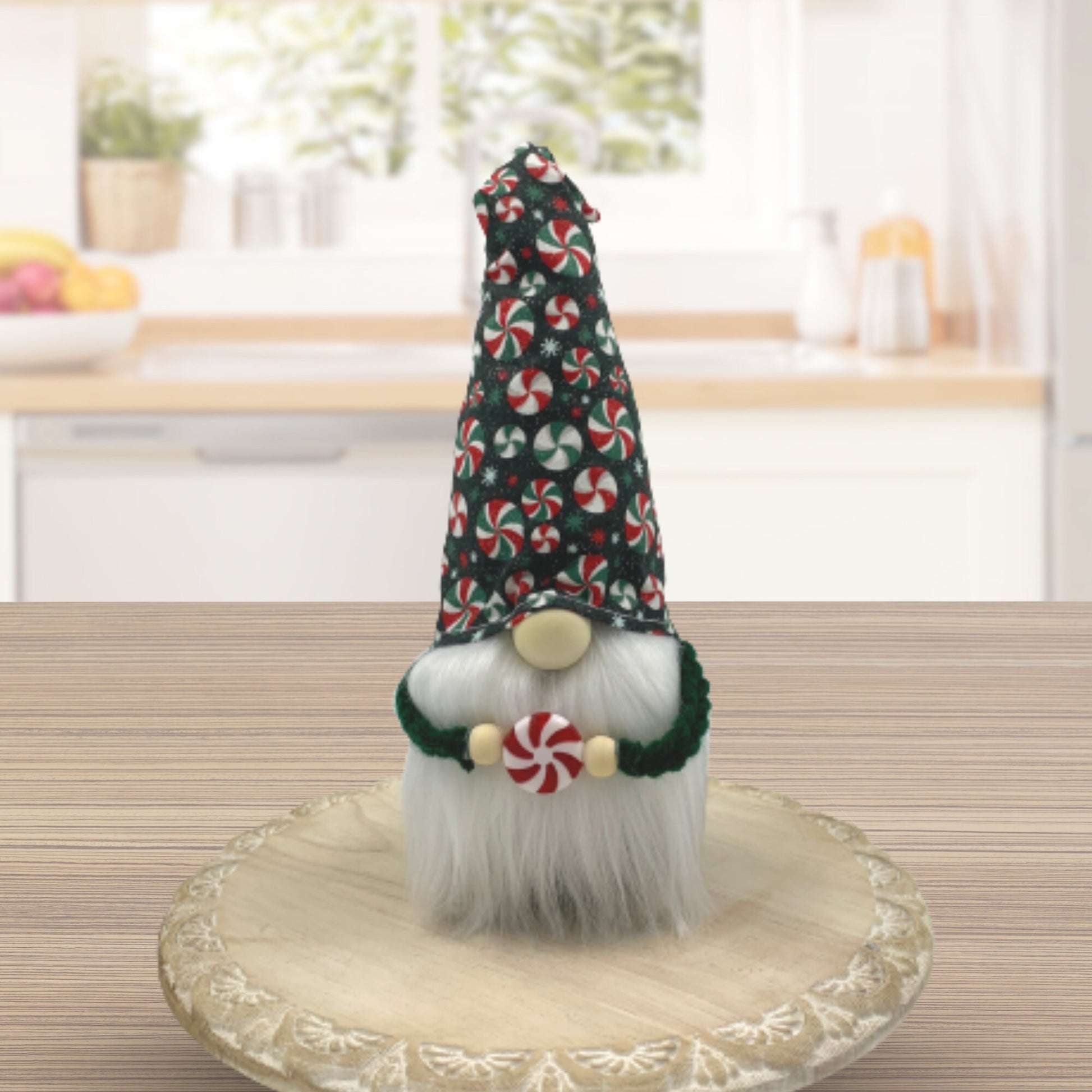 Peppermint Gnome / Holiday Tiered Tray Decor / Christmas Gnome Decorations