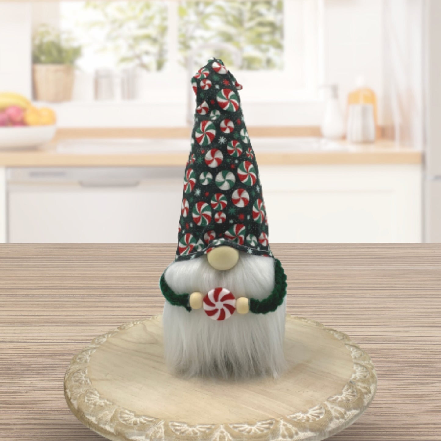 Peppermint Gnome / Holiday Tiered Tray Decor / Christmas Gnome Decorations