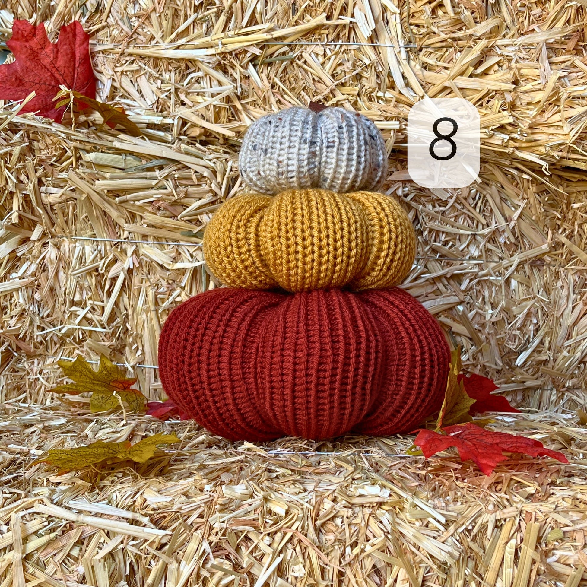 Fall Pumpkins / Rusty Red Autumn Tiered Tray Decor / Rustic Farmhouse Decorations