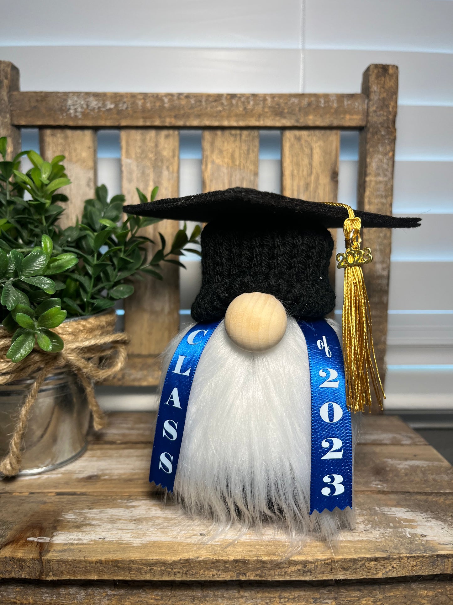 Graduation Gnome with Blue Class of 2023 Sash